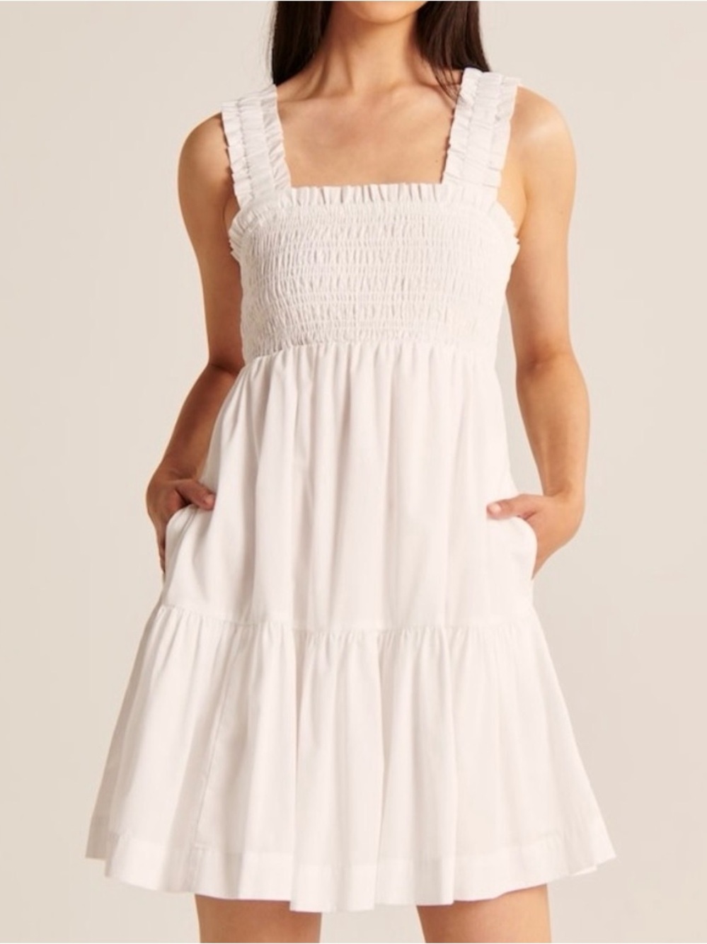 NWT Abercrombie & Fitch Smocked Bodice Easy Mini Dress